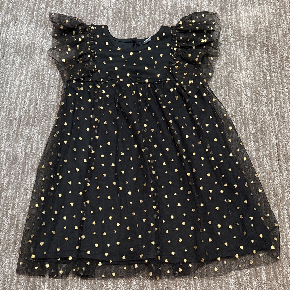 Old Navy Black Dress with Gold Dots